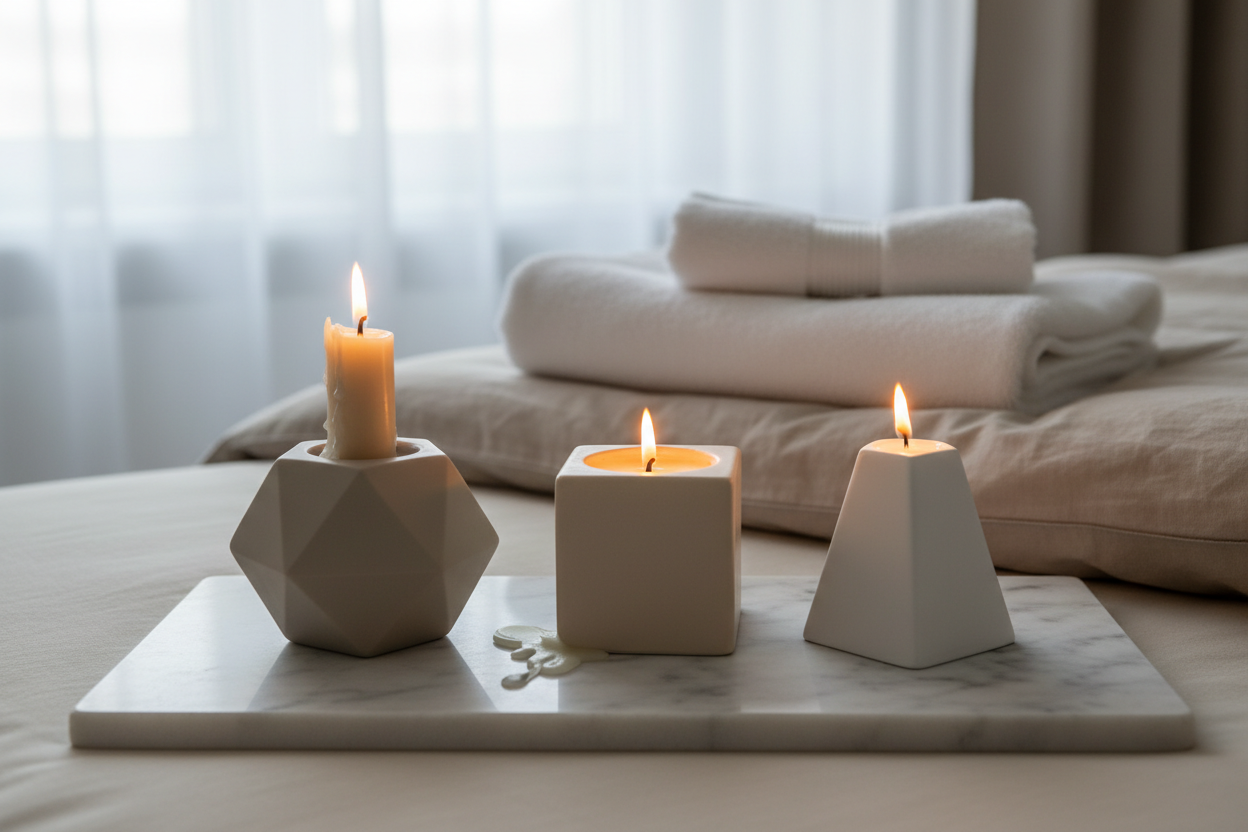 Set Decorativo para Hotel – Portavelas y Bandeja Nórdica